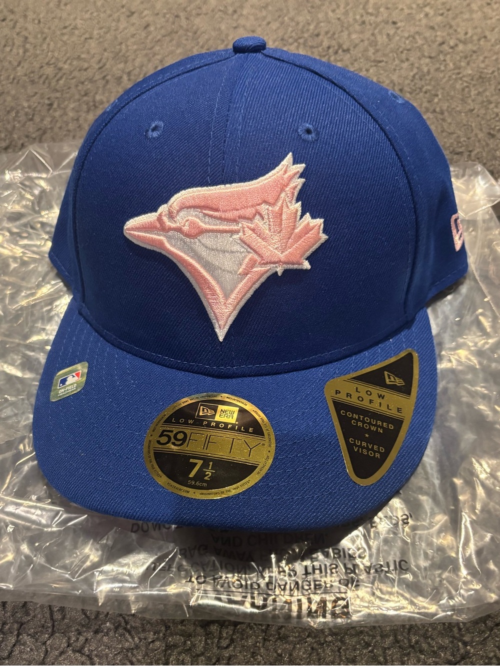 New Era Toronto Blue Jays Pink Logo 59FIFTY Fitted Hat Mothers Day 7 1/2